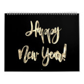 Elegante Black and Gold Script Typografie Moderne Kalender (Titelbild)