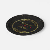 Elegante Black and Gold Shiny Stars - Abschlüsse Pappteller (Schrägansicht)