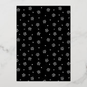 Elegante Black and Gold Snowflake Folieneinladung (Rückseite)
