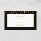 Elegante Black and Gold Sparkle Glitzer Boutique Visitenkarte (Rückseite)