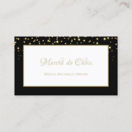 Elegante Black and Gold Sparkle Glitzer Boutique Visitenkarte