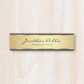 Elegante Black and Gold Typografy Script Zuhause Türschild (Vorderseite )