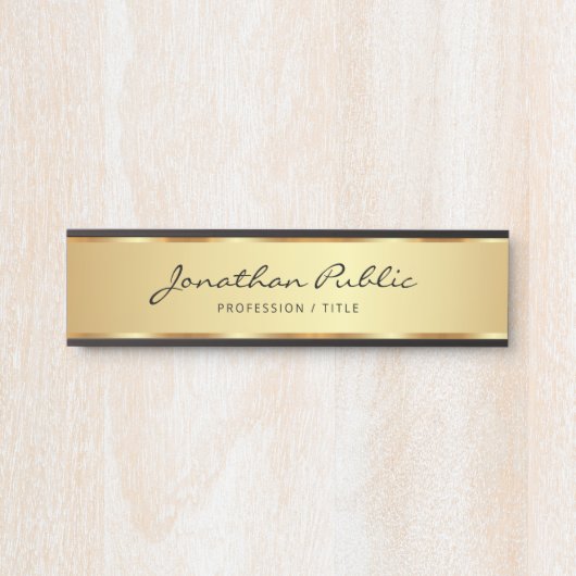 Elegante Black and Gold Typografy Script Zuhause Türschild (Vorderseite )