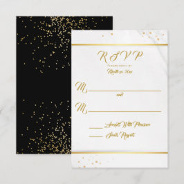 Elegante Black and Gold UAWG RSVP Karte