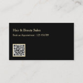 Elegante Black and Gold Visitenkarte mit QR Code (Rückseite)