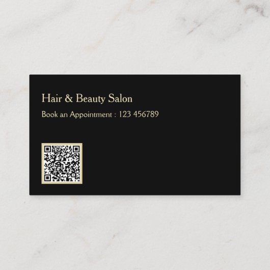 Elegante Black and Gold Visitenkarte mit QR Code (Rückseite)