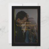 Elegante Black and Gold Wedding Dankeschön Card Dankeskarte (Rückseite)