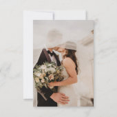 Elegante Black and Gold Wedding Dankeschön Card Dankeskarte (Rückseite)