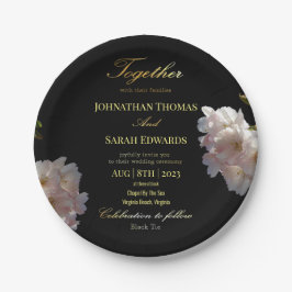 Elegante Black and Gold Wedding Paper Teller
