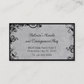 Elegante Black and Gray Deko Boutique Business Car Visitenkarte (Vorderseite)
