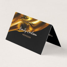 Elegante Black and Imitat Liquid Gold Visitenkarte