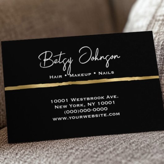 Elegante Black and Imitats Gold Business Card Visitenkarte