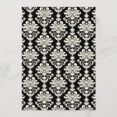 Elegante Black and Ivory Calligraphy Script Weddin Menükarte (Rückseite)