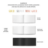 Elegante Black and Real Foil Monogram Wedding Gästebuch