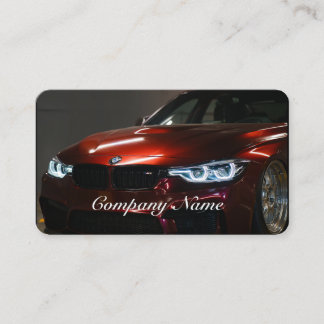 Elegante Black and Red Automotive Business Card Visitenkarte