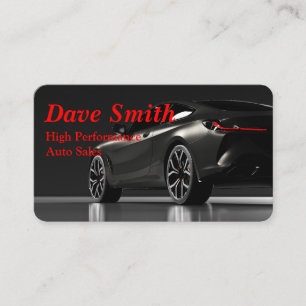 Elegante Black and Red Automotive Business Card Visitenkarte