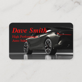 Elegante Black and Red Automotive Business Card Visitenkarte
