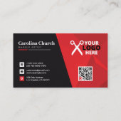 Elegante Black and Red Beauty Business Card Visitenkarte (Rückseite)
