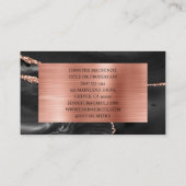 Elegante Black and Rose Gold Agate Luxus Visitenkarte (Rückseite)