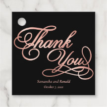 Elegante Black and Rose Gold Calligraphy Vielen Da