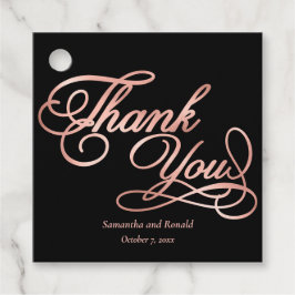 Elegante Black and Rose Gold Calligraphy Vielen Da Geschenkanhänger