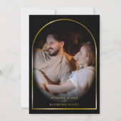 Elegante Black and Rote Rose Gold Laurel Initials Einladung (Rückseite)