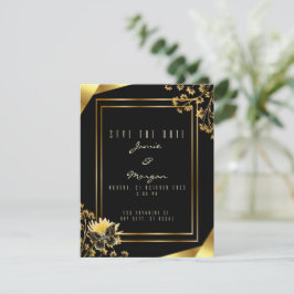 Elegante Black and Shiny Butterfly Black Wedding Mitteilungskarte
