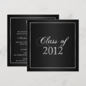Elegante Black and Silver Class 2012 Einladung (Vorne/Hinten)