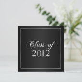 Elegante Black and Silver Class 2012 Einladung (Stehend Vorderseite)