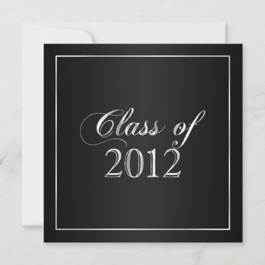 Elegante Black and Silver Class 2012 Einladung (Vorderseite)