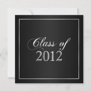 Elegante Black and Silver Class 2012 Einladung
