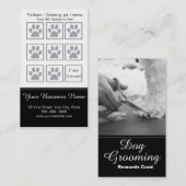 Elegante Black and White Dog Grooming Loyalty Card Treuekarte (Vorne/Hinten)