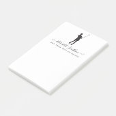 Elegante Black and White Golf Personal Stationery Post-it Klebezettel (angewinkelt)