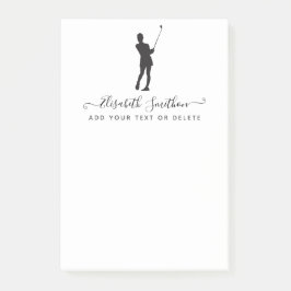 Elegante Black and White Golf Personal Stationery Post-it Klebezettel