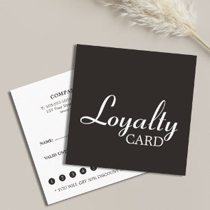 Elegante Black and White Handwriting Loyalty Card Treuekarte