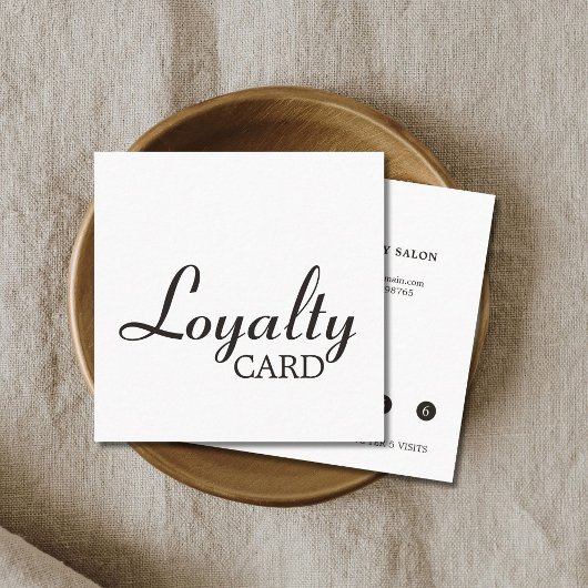 Elegante Black and White Handwriting Loyalty Card Treuekarte