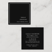 Elegante Black and White Square Business Card Quadratische Visitenkarte (Vorne/Hinten)