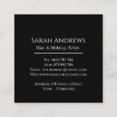 Elegante Black and White Square Business Card Quadratische Visitenkarte (Rückseite)