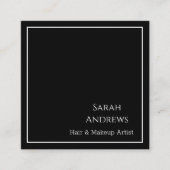Elegante Black and White Square Business Card Quadratische Visitenkarte (Vorderseite)