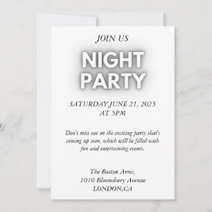 Elegante Black and White Stag Party Einladung