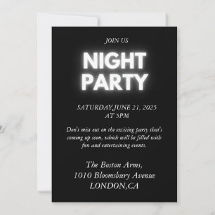 Elegante Black and White Stag Party Einladung