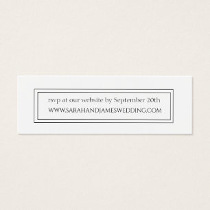 Elegante Black and White Wedding Website Mini Card