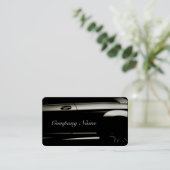 Elegante Black Automotive Business Card Visitenkarte (Stehend Vorderseite)