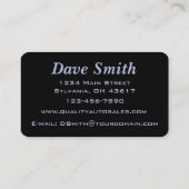 Elegante Black Automotive Business Card Visitenkarte (Rückseite)