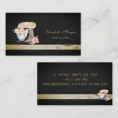 Elegante Black Bakery Mixer Blume Visitenkarte (Vorne/Hinten)