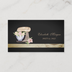 Elegante Black Bakery Mixer Blume Visitenkarte