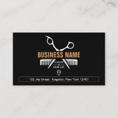 Elegante Black Beruflich BarberShop Haarstil Visitenkarte (Rückseite)