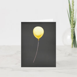 Elegante Black Birthday Card mit gelbem Ballon Karte