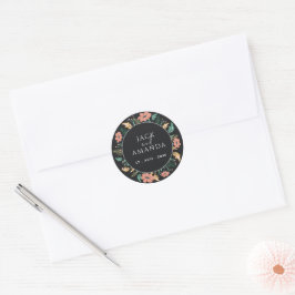 Elegante Black Blooming Blume Wedding Stickers