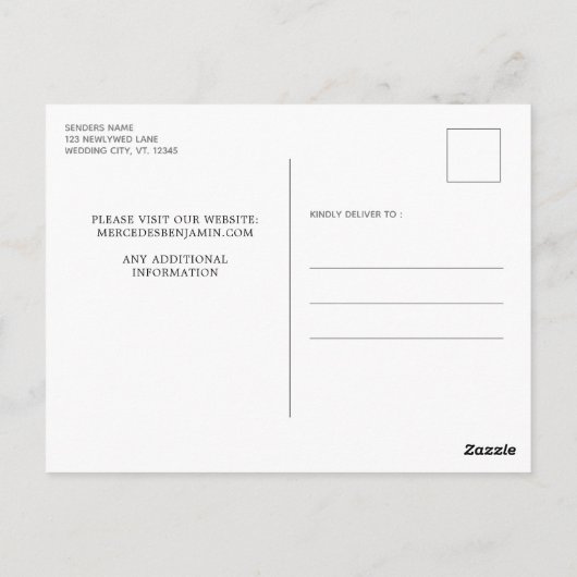 Elegante Black Blue Glitzer Tropfens Hochzeit Postkarte (Rückseite)